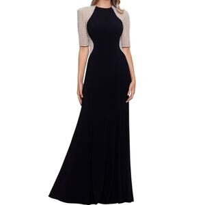 XSCAPE Elise Quarter Sleeve Jersey Knit Dress Size 8P New with Tag MSRP $279